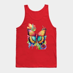 butterfly and flowers Tank Top